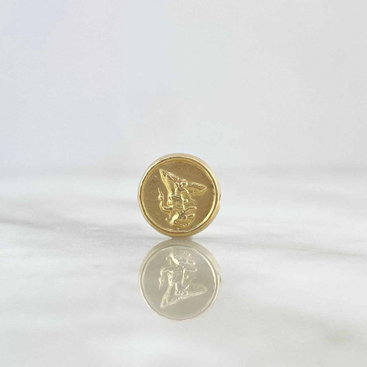 Herraje San Miguel Arcangel 0.5gr / 1cm / Tambor Mate Oro Amarillo 18K