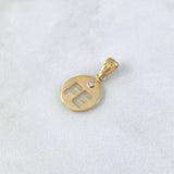 Dije FE 0.55gr / 1.4cm / Circon Blanco Oro Amarillo