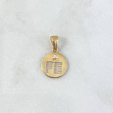 Dije FE 0.55gr / 1.4cm / Circon Blanco Oro Amarillo