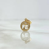 Dije FE 0.55gr / 1.4cm / Circon Blanco Oro Amarillo