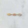 Herraje Retazo Rustico Ovalo Diamantado 0.4gr / 2.8cm / 4.5mm Tres Oros 18K