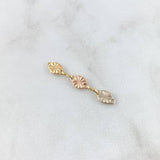 Herraje Retazo Rustico Ovalo Diamantado 0.4gr / 2.8cm / 4.5mm Tres Oros 18K