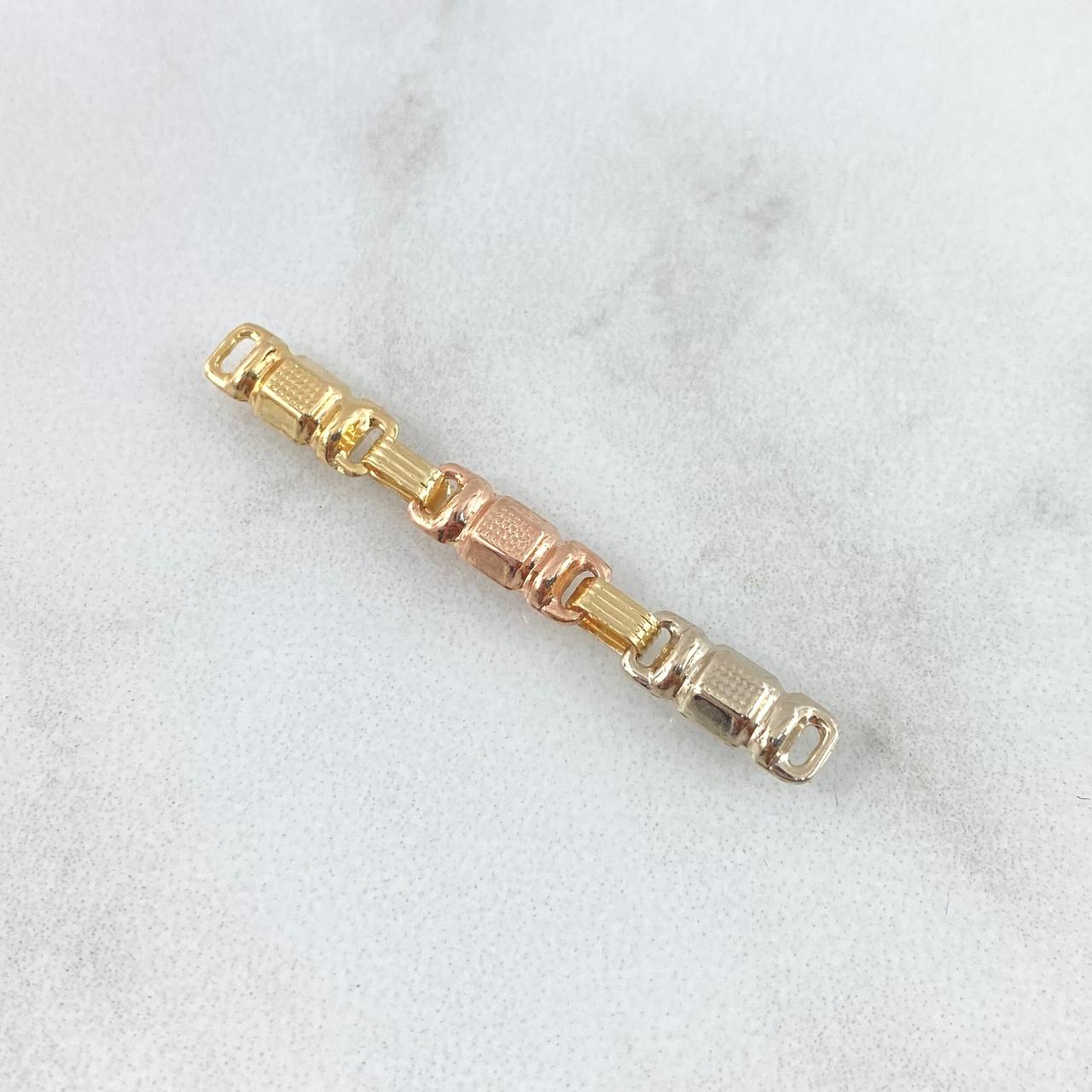 Herraje Retazo Rustico Barril Texturizado 0.75gr / 3.6cm / Tres Oros 18K