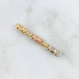 Herraje Retazo Rustico Barril Texturizado 0.75gr / 3.6cm / Tres Oros 18K