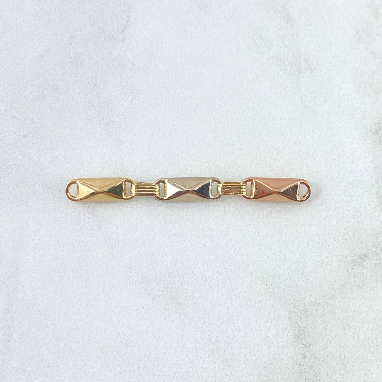 Herraje Retazo Rustico Adige Cruzado 0.75gr / 3.6cm / Tres Oros 18K