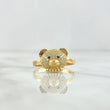 Anillo Cabeza Oso 2.7gr / T8 1/4 / Circones Blancos - Ojos Negros Oro Amarillo 18K ©