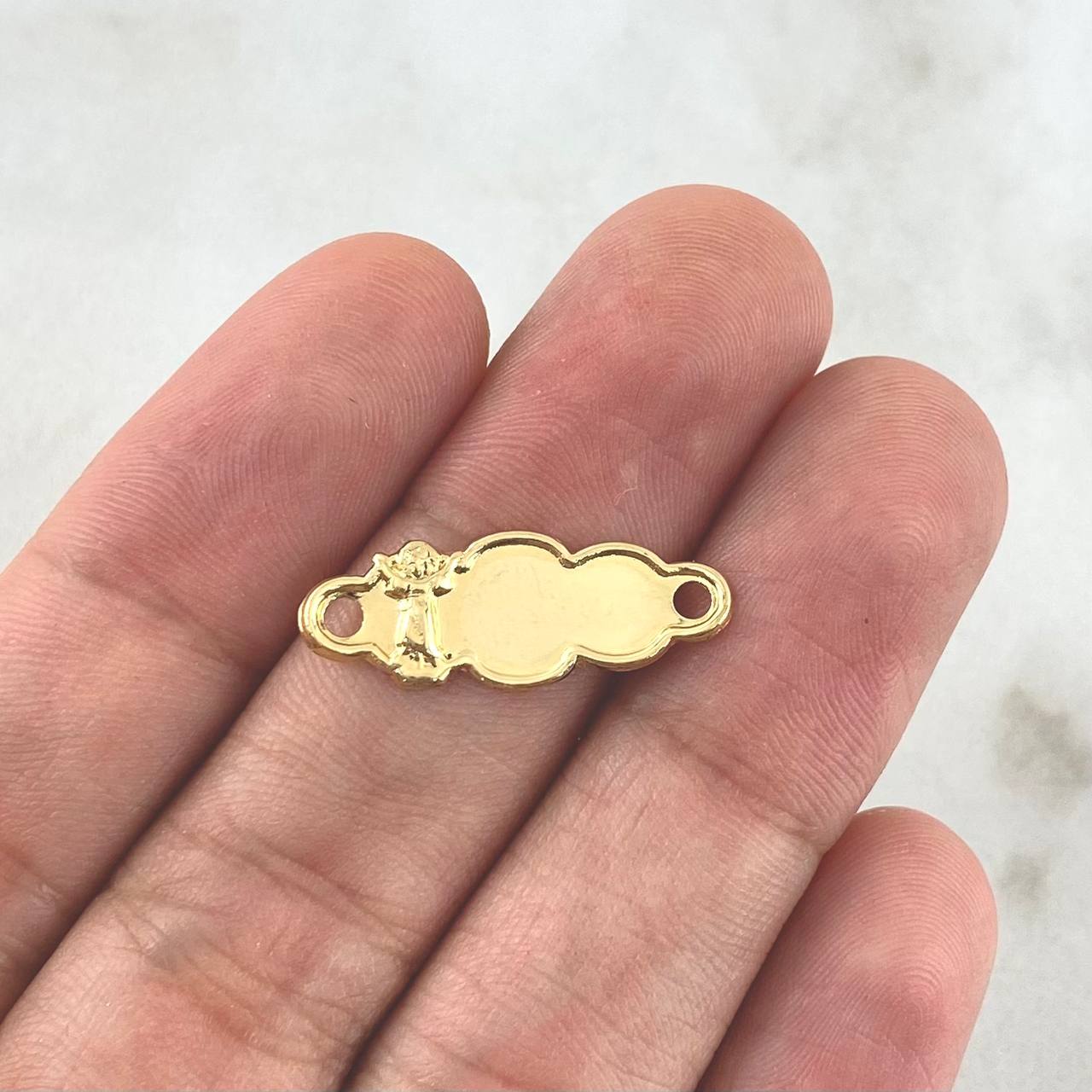 Herraje Placa Nube Divino Niño 0.6gr / 2.2cm / Lisa Oro Amarillo 18K *