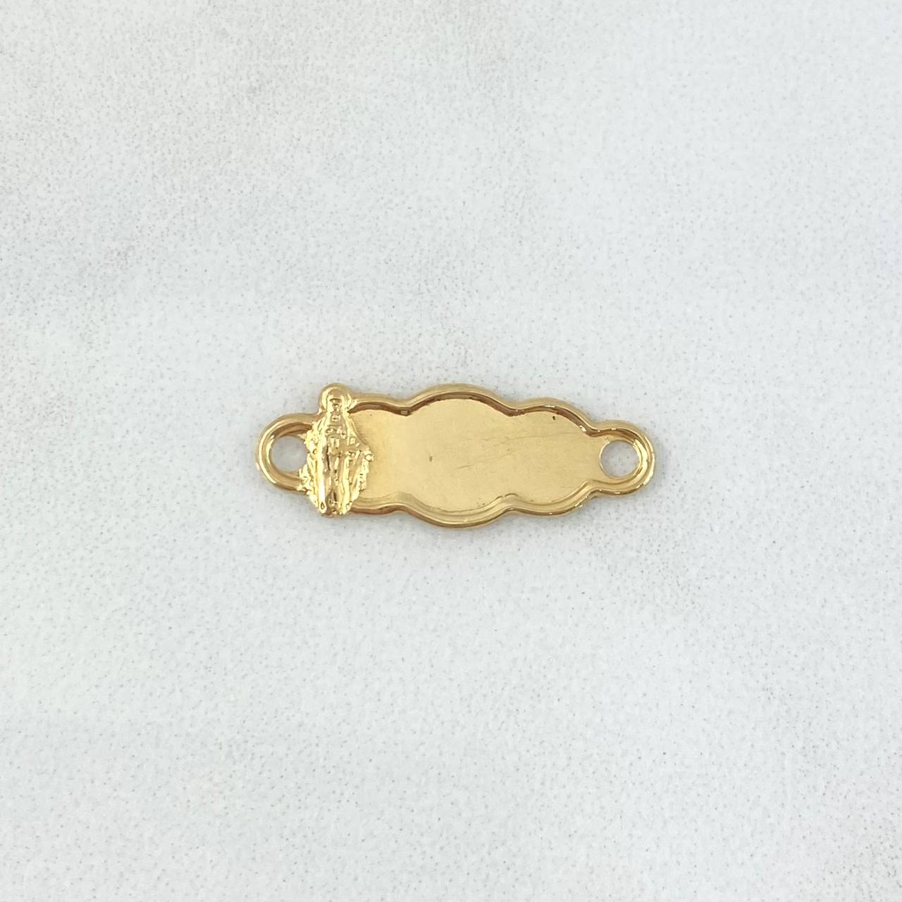 Herraje Placa Nube 0.55gr / 2.2cm / Virgen Milagrosa Silueta Oro Amarillo 18K