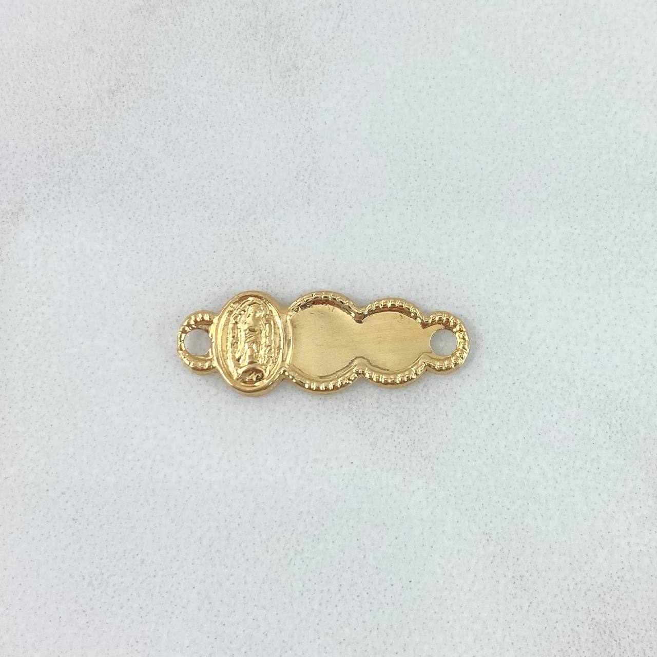 Herraje Placa Nube 0.55gr / 2.2cm / Virgen Milagrosa Ovalada Oro Amarillo 18K