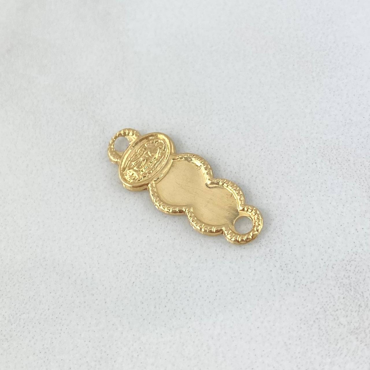 Herraje Placa Nube 0.55gr / 2.2cm / Virgen Milagrosa Ovalada Oro Amarillo 18K