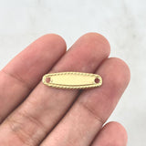 Herraje Placa Ovalada 0.55gr / 2.2cm / Trenzada Oro Amarillo 18K