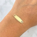 Herraje Placa Ovalada 0.55gr / 2.2cm / Trenzada Oro Amarillo 18K