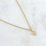 Cadena Lazo 0.95gr / 50cm / 1.2mm + Dije Libelula 0.4gr / 1.5cm / Troquelada Oro Amarillo (Oferta)