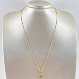 Cadena Lazo 0.9gr / 50cm / 1.2mm + Dije San Benito 0.5gr / 1.8cm / Troquelado Cargador Liso Oro Amarillo (Oferta)