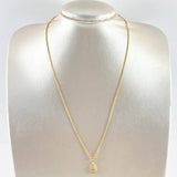 Set Cadena Lazo 1gr / 50cm / 1.2mm + Dije Virgen Milagrosa 0.45gr / 1.7cm / Cargador Bordeado Oro Amarillo 18K (Oferta)