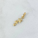 Dije Cinturon De Estrellas 0.3gr / 1.7cm / Circon Blanco Oro Amarillo 18K