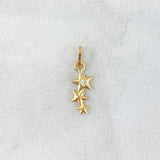 Dije Cinturon De Estrellas 0.3gr / 1.7cm / Circon Blanco Oro Amarillo 18K
