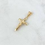 Dije Cruz Cristo 0.85gr / 2.8cm / Liso - Mate Oro Amarillo 18K