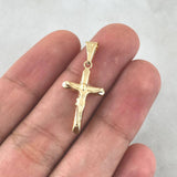 Dije Cruz Cristo 0.85gr / 2.8cm / Liso - Mate Oro Amarillo 18K