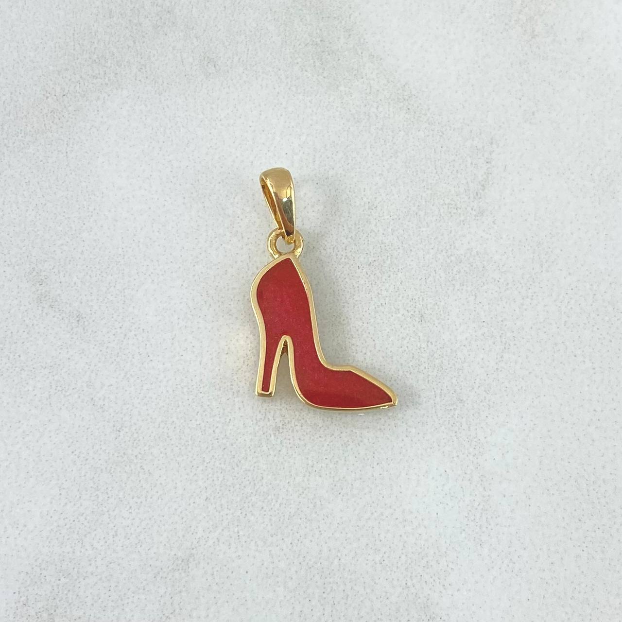 Dije Tacón 1.15gr / 1.8cm / Rojo Electrostático Oro Amarillo 18K ©