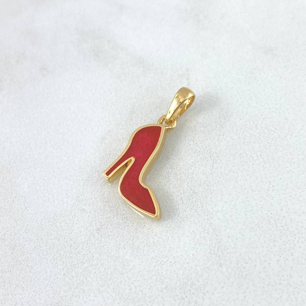 Dije Tacón 1.15gr / 1.8cm / Rojo Electrostático Oro Amarillo 18K ©