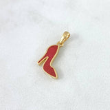 Dije Tacón 1.15gr / 1.8cm / Rojo Electrostático Oro Amarillo 18K ©