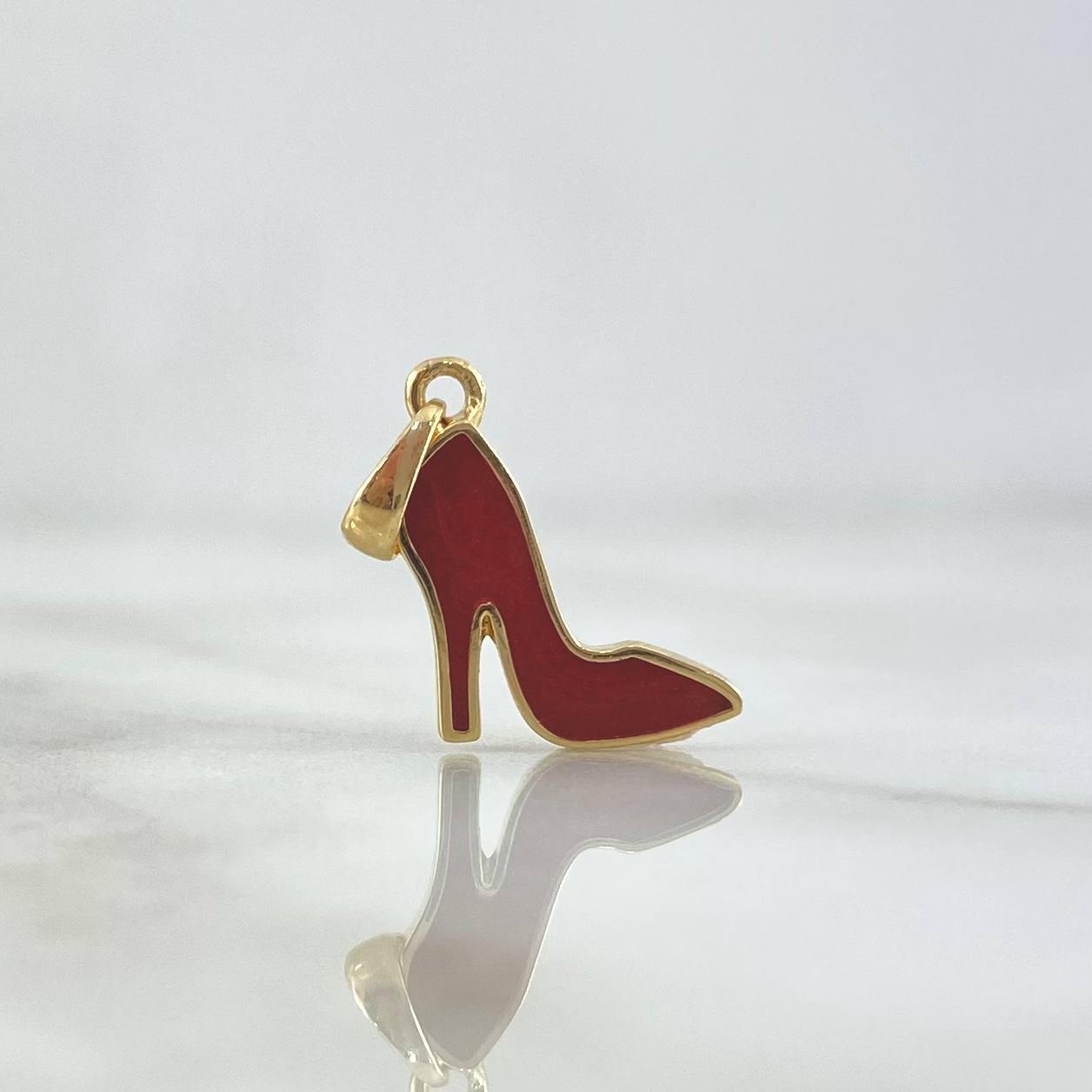 Dije Tacón 1.15gr / 1.8cm / Rojo Electrostático Oro Amarillo 18K ©