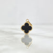 Dije Trébol VCyA 0.6gr / 1.6cm / 1mm Negro Electrostático Punteado Oro Amarillo 18K ©