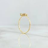 Anillo Trebol 1.25gr / T5 1/2 / Circones Blancos Oro Amarillo 18K *