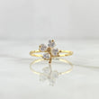 Anillo Trebol 1.25gr / T5 1/2 / Circones Blancos Oro Amarillo 18K *