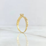 Anillo Solitario Churumbela Corazones 1.7gr / T6 3/4 / Circones Blancos Oro Amarillo 18K *