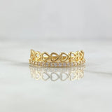 Anillo Churumbela Corazones 2.1gr / T6 1/2 / Circones Blancos Oro Amarillo 18K *