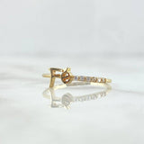 Anillo Linea Fe 1.25gr / T7 / Circones Blancos Oro Amarillo 18K