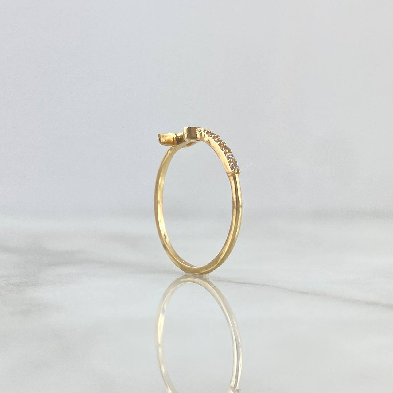 Anillo Linea FE 1.25gr / T6 1/4 / Circones Blancos Oro Amarillo 18K  ©
