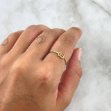 Anillo Linea Fe 1.25gr / T7 / Circones Blancos Oro Amarillo 18K