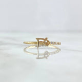 Anillo Linea Fe 1.25gr / T7 / Circones Blancos Oro Amarillo 18K