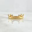 Anillo Corona Puente 1.65gr / T5 3/4 / Circones Blancos Oro Amarillo 18K *