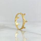 Anillo Corona Puente 1.65gr / T5 3/4 / Circones Blancos Oro Amarillo 18K *