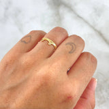 Anillo Corona Puente 1.65gr / T5 3/4 / Circones Blancos Oro Amarillo 18K *
