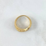 Anillo Abrazo Hojas 3.75gr / T7 1/2 / Circones Blancos Oro Amarillo 18K ©