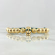 Pulsera Verde Calavera 4.8gr / 6mm Bolas Lisas - Diamantadas - Ojos Verdes Oro Amarillo 18K ©