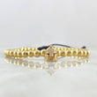 Pulsera Negra Casco de Espartano 5.9gr / 5mm Bolas Lisas (38 Und) - Circones Blancos Oro Amarillo 18K ©