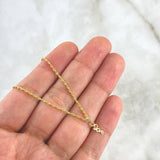 Cadena Lazo 1gr / 50cm / 1.2mm + Dije Love 0.25gr / 1.5cm Oro Amarillo 18K (Oferta)