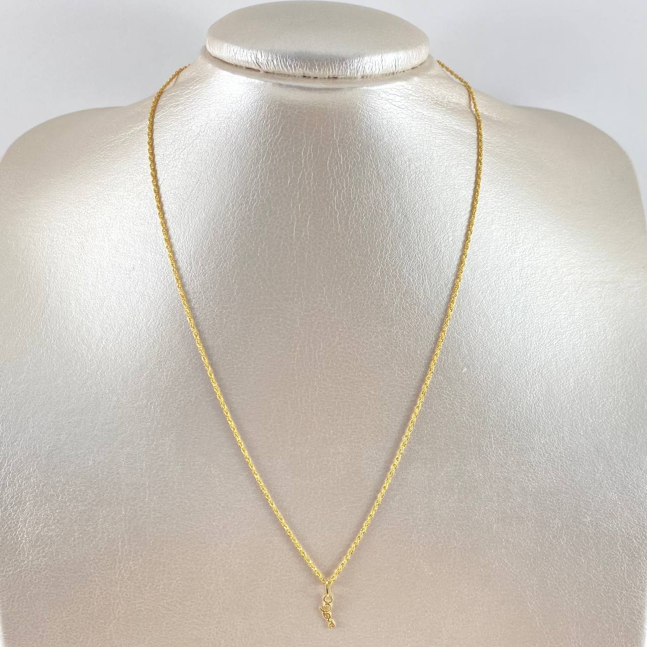 Cadena Lazo 1gr / 50cm / 1.2mm + Dije Love 0.25gr / 1.5cm Oro Amarillo 18K (Oferta)