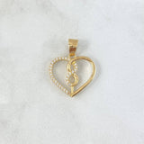 Dije Corazón Infinito 2.05gr / 2.4cm / Circones Blancos - Liso Oro Amarillo 18K *