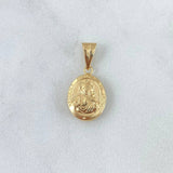 Dije Sagrado Corazón de Jesús - Virgen del Carmen 0.75gr / 2cm / Mate - Liso  Oro Amarillo 18K