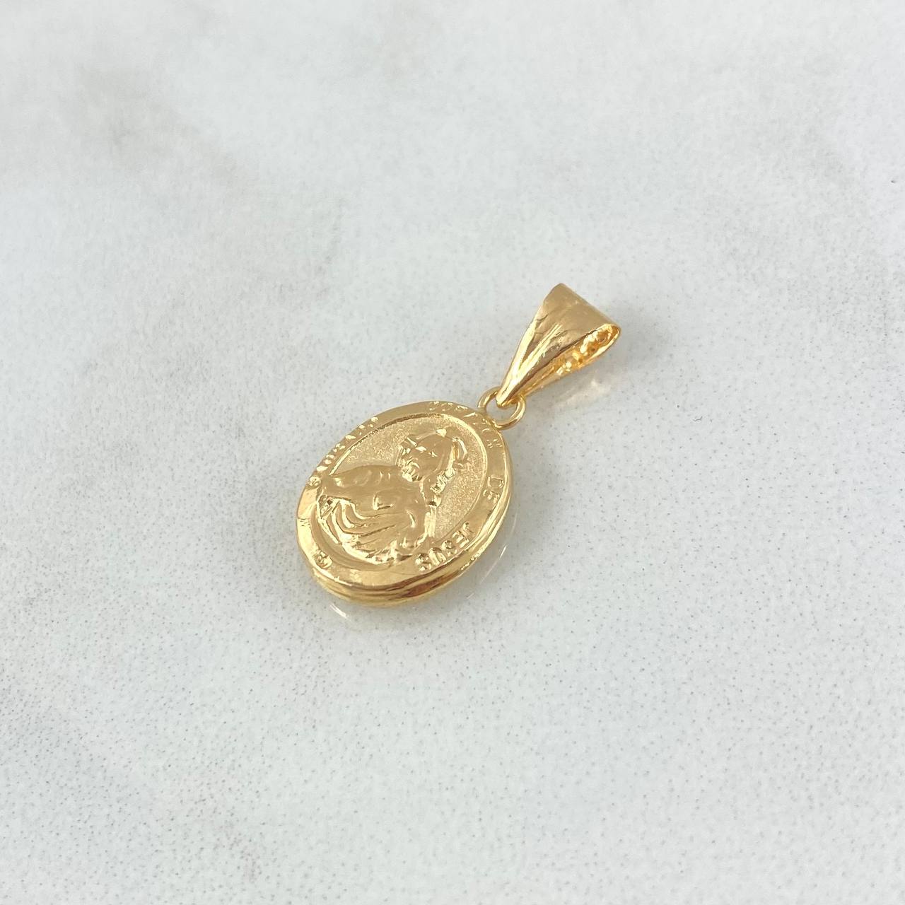 Dije Sagrado Corazón de Jesús - Virgen del Carmen 0.75gr / 2cm / Mate - Liso  Oro Amarillo 18K