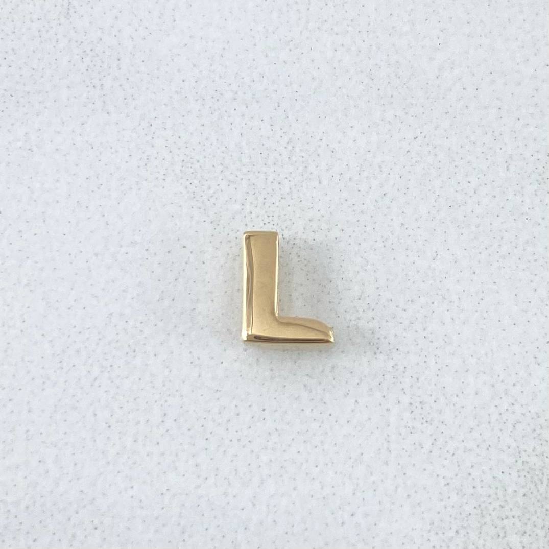 Dije Letra L 0.25gr / 0.5cm / Tambor Oro Amarillo 18K ©