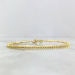 Pulso Aro 3.55gr / 18cm / 2mm Bolas Diamantadas Lineales Oro Amarillo +4 18K ©