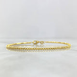 Pulso Aro 3.55gr / 18cm / 2mm Bolas Diamantadas Lineales Oro Amarillo +4 18K ©